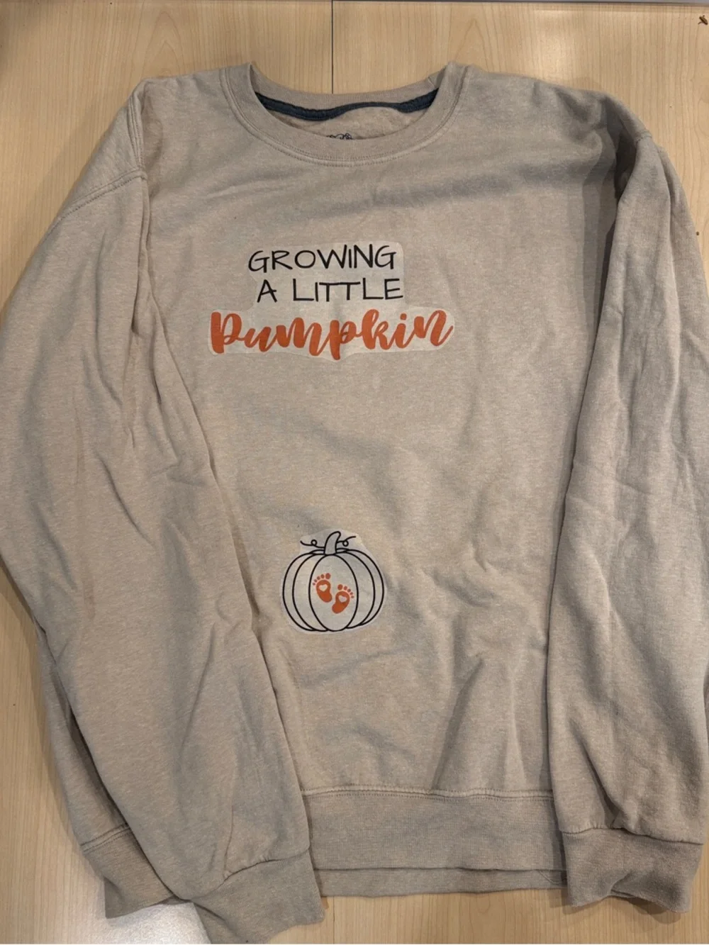 Maternity fall themed sweatshirt “a little pumpkin is growing”